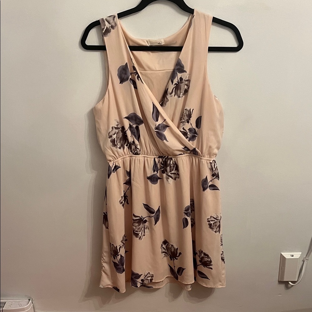 Floral Sleeveless Dress - Cream and Black Jella c.